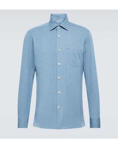 Kiton Cotton Oxford Shirt - Blue