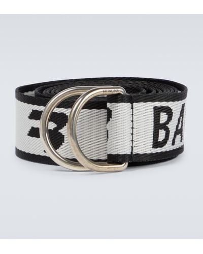 Balenciaga D-ring Logo-jacquard Belt - White