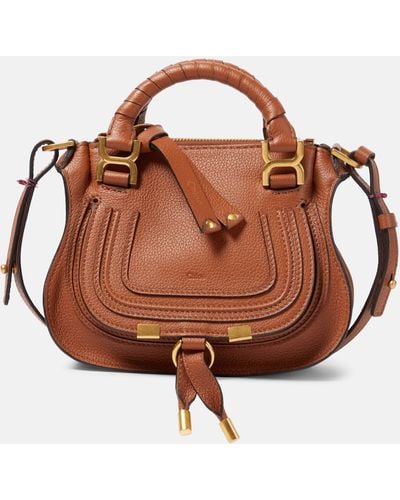 Chloé Marcie Mini Leather Crossbody Bag - Brown