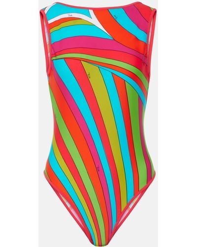 Emilio Pucci Iride Open-back Swimsuit - Red