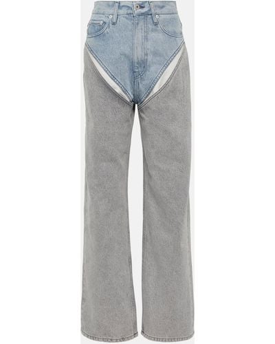 Y. Project Panelled Straight Jeans - Blue