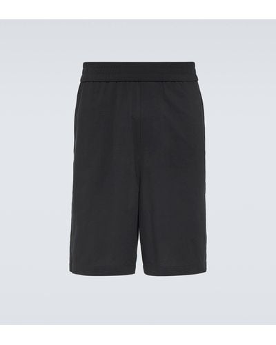Ami Paris Cotton Crepe Bermuda Shorts - Black
