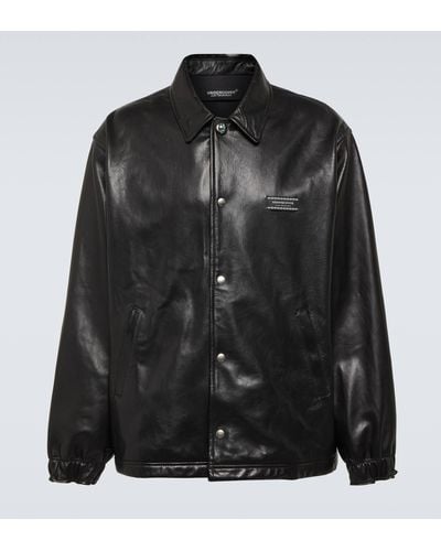 Undercover Leather Overshirt - Black