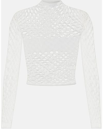 Jean Paul Gaultier Mesh Crop Top - White