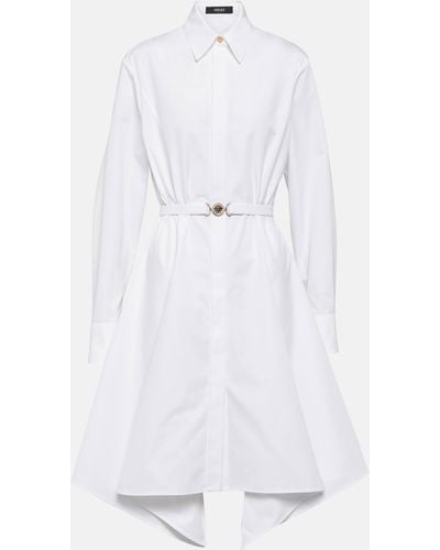 Versace Medusa Cotton Shirt Dress - White