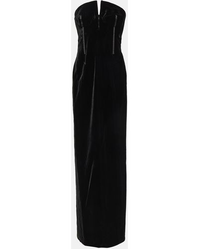 Tom Ford Strapless Velvet Gown - Black