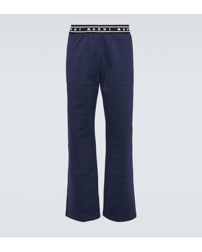 Marni Cotton Straight Pants - Blue