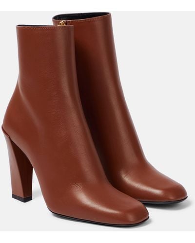 Victoria Beckham Leather Ankle Boots - Brown