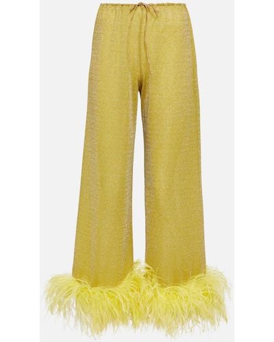 Oséree Lumiere Plumage Long Pants - Yellow