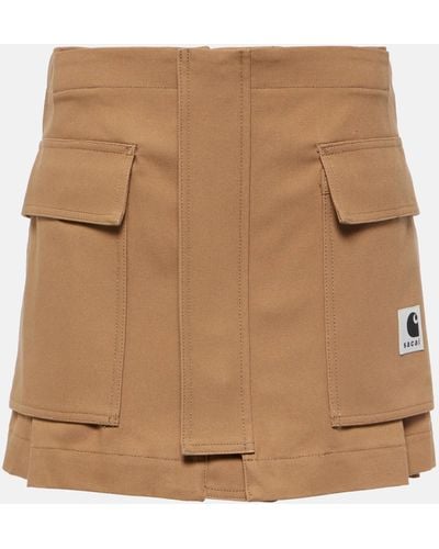 Sacai X Carhartt Cotton Cargo Shorts - Natural