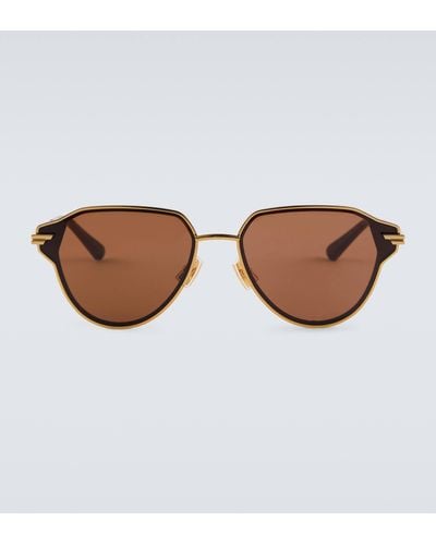 Bottega Veneta Glaze Aviator Sunglasses - Brown