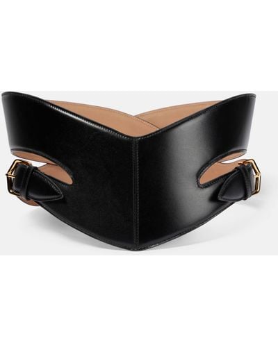 Alaïa Cut-out Leather Belt - Black