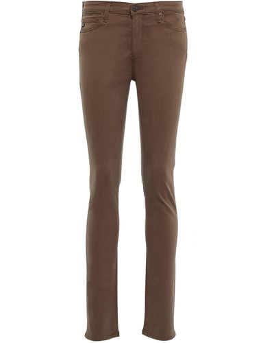 AG Jeans Prima Mid-rise Skinny Jeans - Brown