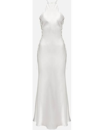 Alessandra Rich Silk-blend Midi Dress - White