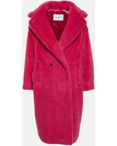 Max Mara Teddy Bear Icon Alpaca, Wool, And Silk Coat - Pink
