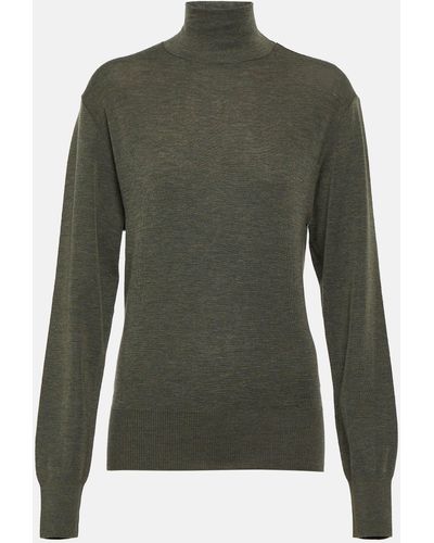 Lemaire Turtleneck Wool Sweater - Green