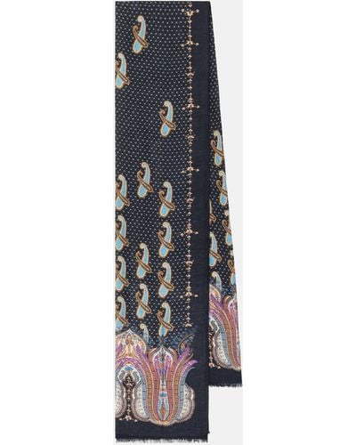 Etro Paisley-printed Scarf - Blue