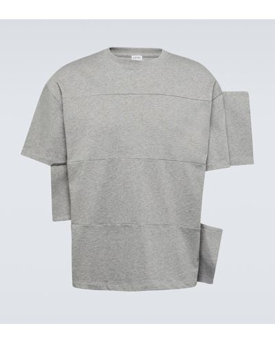 Loewe Distorted Cotton-blend Jersey T-shirt - Grey
