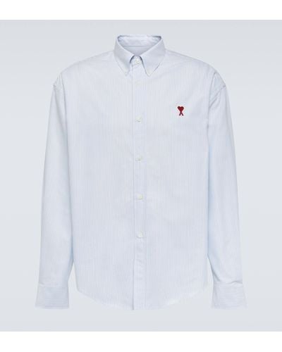 Ami Paris Printed Cotton Poplin Shirt - White