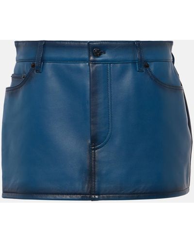 Acne Studios Lacaria Leather Miniskirt - Blue