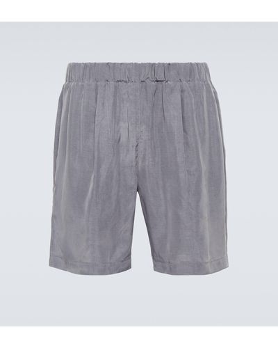 Frankie Shop Leland Cupro Shorts - Grey