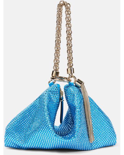 Jimmy Choo Callie Crystal-embellished Pouch - Blue
