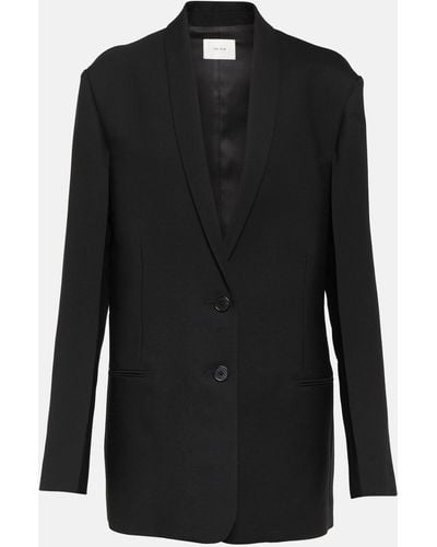 The Row Caped Single-breasted Wool Blazer - Black
