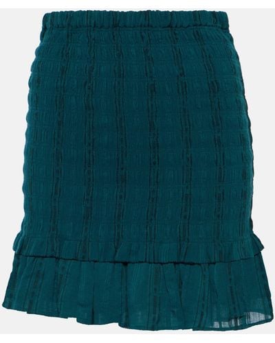 Isabel Marant Dorela Ruched Miniskirt - Green
