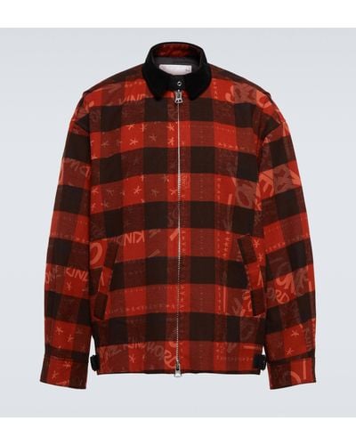 Sacai X Eric Haze Checked Cotton Blouson Jacket - Red