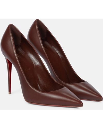 Christian Louboutin Kate 100 Leather Pumps - Brown