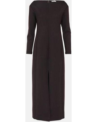 The Row Reysha Wool-blend Maxi Dress - Black