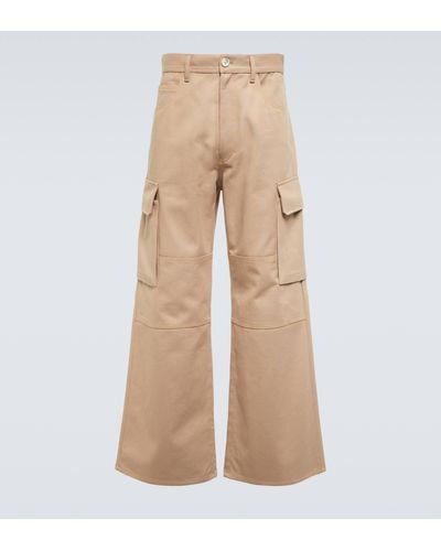 Marni Wide-leg Cotton Gabardine Cargo Pants - Natural