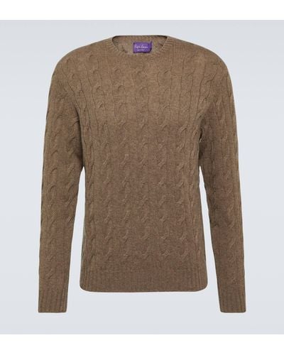 Ralph Lauren Purple Label Cable-knit Cashmere Sweater - Brown