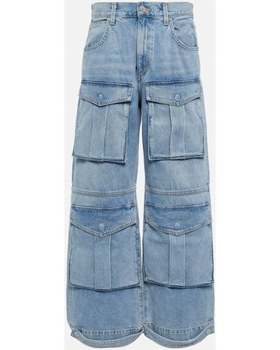 Agolde Tex Mid-rise Wide-leg Cargo Jeans - Blue
