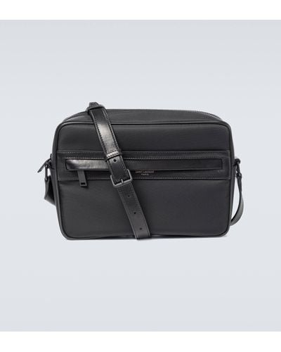Saint Laurent Camp Nylon And Leather Camera Bag - Black