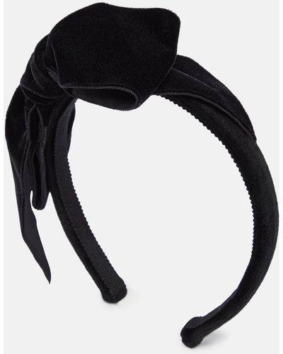 Alessandra Rich Bow Headband - Black