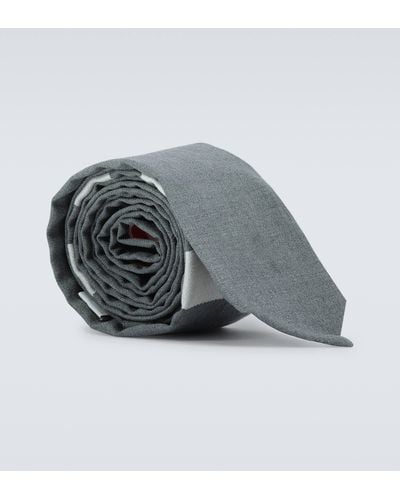 Thom Browne 4-bar Wool Tie - Grey