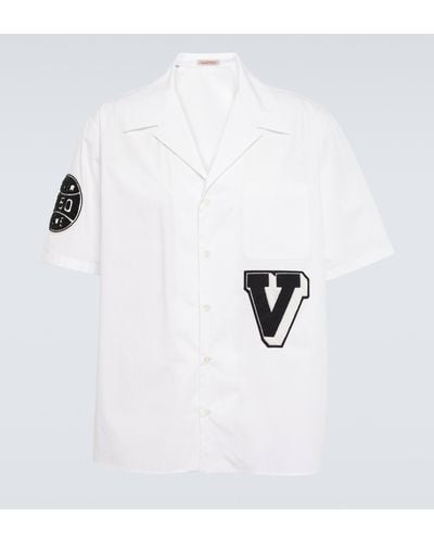 Valentino Embroidered Cotton Bowling Shirt - White