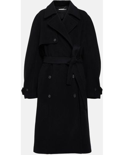 Stella McCartney Double-breasted Wool Coat - Black