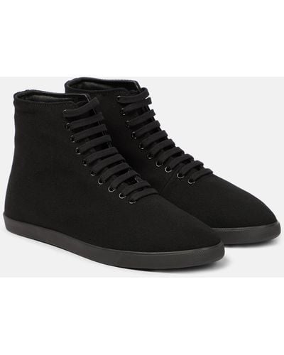 The Row Canvas High-top Sneakers - Black