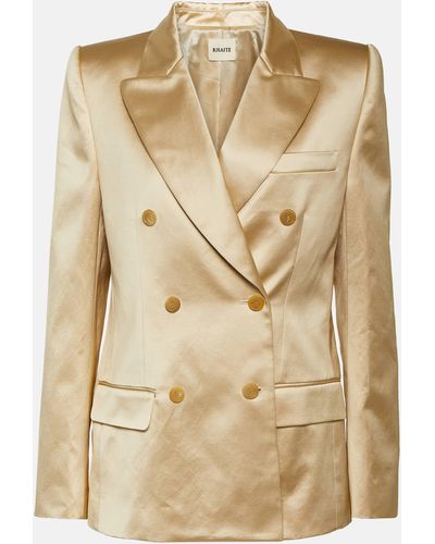 Khaite Nathan Satin Blazer - Natural