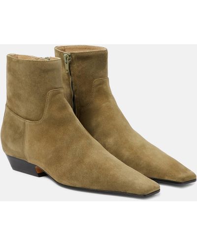 Khaite Suede Ankle Boots - Green
