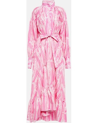 Patou Printed Cotton Maxi Dress - Pink