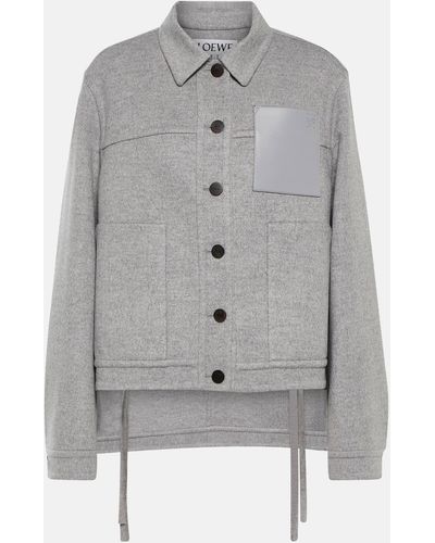 Loewe Wool-cashmere Workwear Jacket - Grey