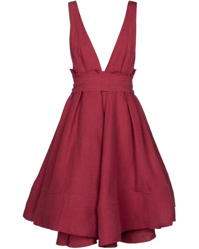 Brock Collection Quesyn Linen Minidress - Red