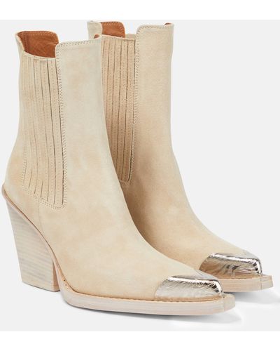 Paris Texas Dallas Embellished Toe Leather Boot - Natural