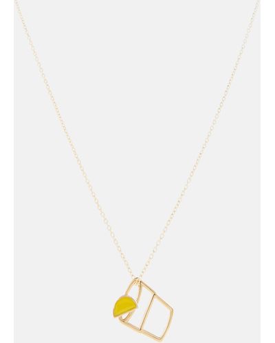 Aliita Tequila 9kt Yellow Gold Necklace With Enamel - Metallic