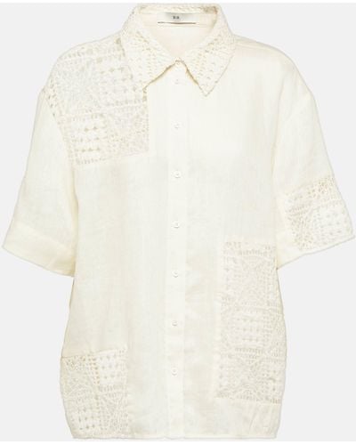 Sir. The Label Rayure Patchwork Cotton Shirt - White
