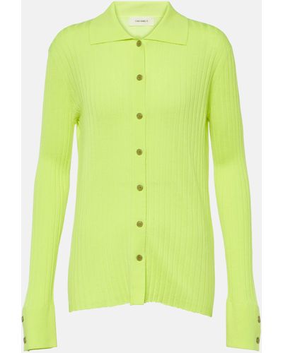 Lisa Yang Aria Ribbed-knit Cashmere Cardigan - Green
