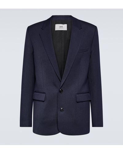 Ami Paris Wool Suit Jacket - Blue